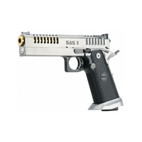Bul Armory SAS II Air 9mm Pistol - Silver and Gold (Stainless Steel with Tin Gold Plated Barrel) 