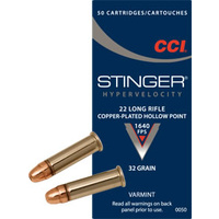 CCI 22LR Stinger 32 Gr. CPHP 1640fps - 50 Pack