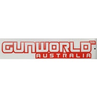 Gun World Australia Large Sticker Red
