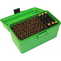 MTM Deluxe Rifle Ammo Boxes with Handle - 50 Round fits 223 Rem 204 Ruger - Green