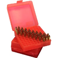 MTM 22 Magnum, 17 HMR Ammo Box 100 Round Flip-Top Red