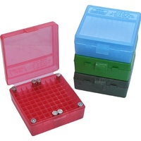 MTM Pistol Ammo Box 100 Round Flip-Top 38 Special 357 Mag - Clear Red