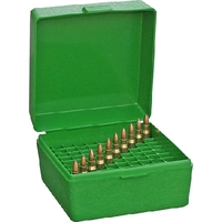 MTM Rifle Ammo Box - 100 Round Flip-Top 223 204 Ruger 6x47 - Green