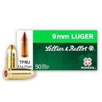 Sellier & Bellot 9MM LUGER 115gr Non-Tox FMJ 50pk
