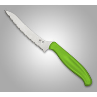 Spyderco Z-Cut Kitchen Knife Serrated Pointed Tip Lightweight Green