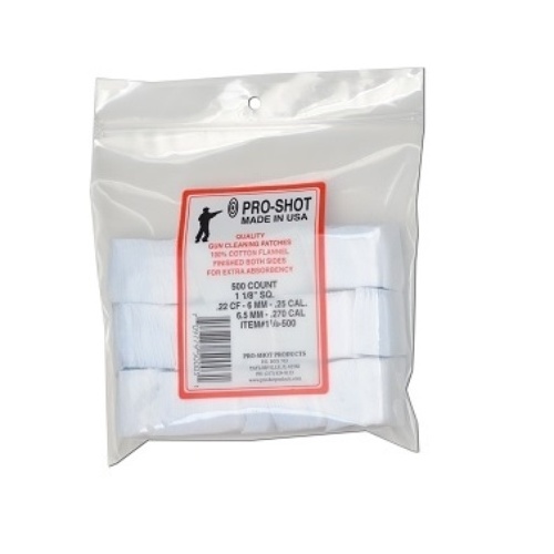 Pro Shot Cleaning Patches 1 1-8 inch Square 500pk