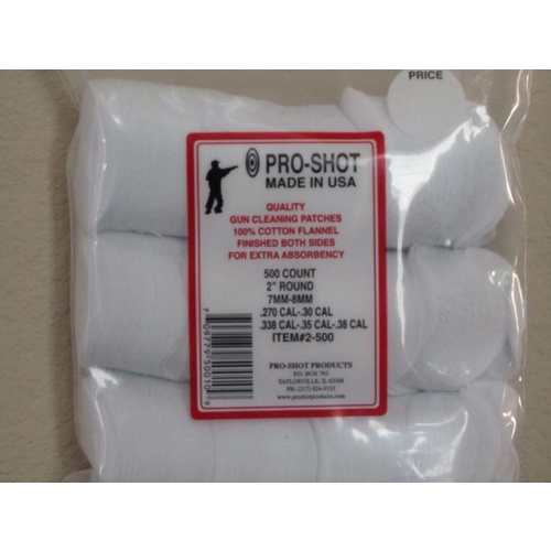 Pro Shot Cleaning Patches 2 in round (500)