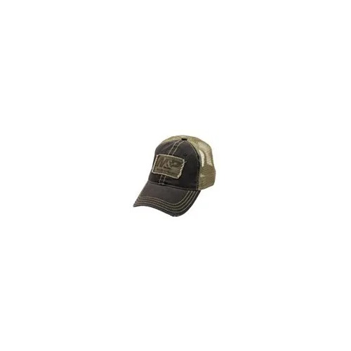 S&W M&P Distressed OD Green Logo and Mesh Back Cap