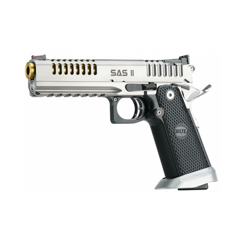 Bul Armory SAS II Air 9mm Pistol with Picatinny Rail - Silver and Gold