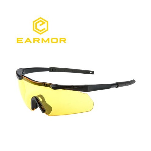 Earmor UV Glasses - Amber - 400 Uv Protection Impact Resistant Blade Style Shooting Glasses