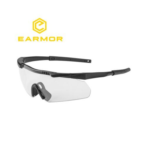 Earmor UV Glasses - Clear - 400 Uv Protection Impact Resistant Blade Style Shooting Glasses