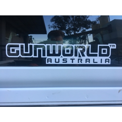 Gun World Australia Large Sticker White