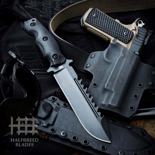 Halfbreed Blades LSK-01 Large Survival Knife - Spear Point - Black