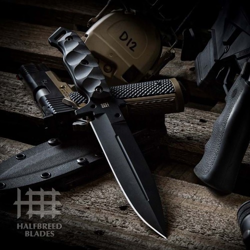 Halfbreed Blades MIK-01P Medium Infantry Knife - Spear Point - Black