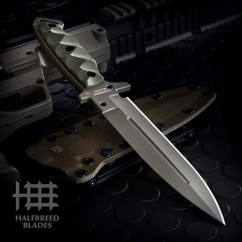 Halfbreed Blades MIK-01P Medium Infantry Knife - Spear Point - Ranger Green