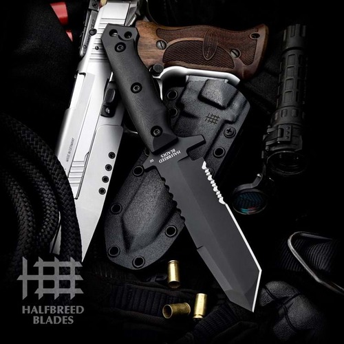 Halfbreed Blades MIK-02 Medium Infantry Knife - Tanto Point - Black