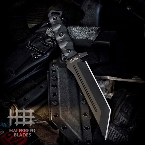Halfbreed Blades MIK-05P Medium Infantry Knife - Fixed Blade - Plain Edge - Black