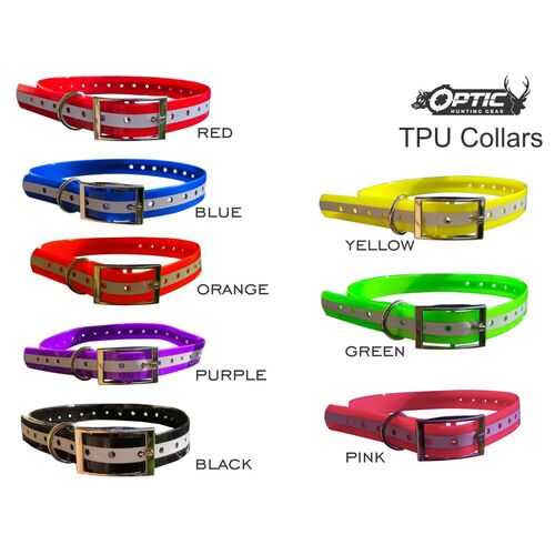 Optic Hunting Gear - TPU 25MM Reflective Dog Collar - Black