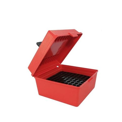 MTM Deluxe Rifle Ammo Boxes with Handle - 100 Round fits WSM WSSM Ultra Mag - Red