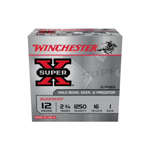 Winchester Buckshot 12G 1Buck 2-3/4" 16 Pellet - 25pk