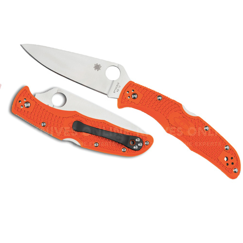 Spyderco Endura 4 Lightweight Orange Flat Ground Plain Blade