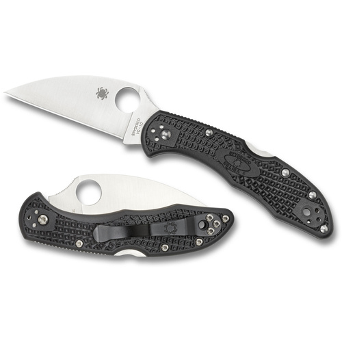 Spyderco Delica 4 Flat Ground Wharncliffe Black Handle