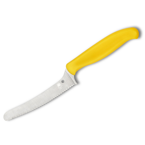 Spyderco Z-Cut Kitchen Knife Serrated Blunt Tip Lightweight Yellow