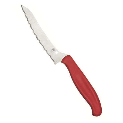 Spyderco Z-Cut Kitchen Knife Serrated Pointed Tip Lightweight Red
